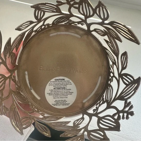 Bath & Body Works 3-wick Candle Holder— Vines w/marble base - Picture 2 of 5